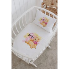 Lilabio Isme Özel %100 Pamuk Lastiksiz Park Yatak Çarşaf Seti (100X120) Winnie The Pooh