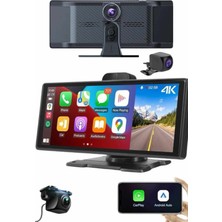Renklime Android ve Ios Uyumlu Ön Arka Çift Kameralı Araç Ekranı Dokunmatik Carplay
