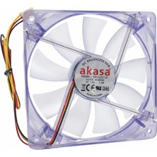 Akasa 120X120X25MM 12V 0.18A Fan 3 Kablolu - Mavi Işıklı