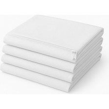 Beyaz Yastık Kılıfı Fermuarlı 4'lü Takım