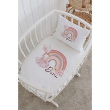 Lilabio Isme Özel %100 Pamuk Lastiksiz Park Yatak Çarşaf Seti (100X120) Balerin Tavşan