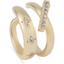 The Originals Vip Gold Renk Zirkon Taşlı Earcuff Kıkırdak Küpe