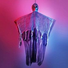 Zero Land Storozde Ürpertici Kuru Kafa Korku Hayalet Saçaklı Dekor 90X50 cm