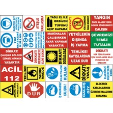 Yıldırım Atölye Fabrika Işyeri Pvc Iş Güvenliği Uyarı Levhası -25 Adet Paket 13