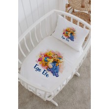 Lilabio Isme Özel %100 Pamuk Lastiksiz Park Yatak Çarşaf Seti (100X120) Renkli Winnie