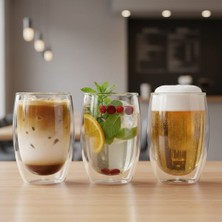 Octopus Bazaar Roma 4 Adet Çift Camlı Çift Cidarlı Bardak 450 ml
