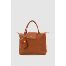 Wuclo Urbel Kapak Detaylı Cüzdanlı Çapraz Askılı El, Kol ve Omuz Çantası Taba