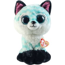 Kaia Life Ty Beanie Boos Mavi Şevron Desenli Peluş Tilki Atlas 17 cm