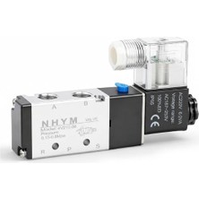 Gümrük Bey Nhym 4V210-08 Pnömatik Solenoid Valf | 220V Ac, 5 Yollu 2 Pozisyon