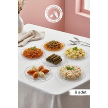 Glamis Selen Concept Aura Model Büyük Boy El Yapımı Cam Servis ve Yemek Tabağı 6'lı Set