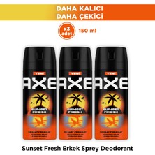 Axe Spray Erkek Deodorant Sunset Fresh 150 ml X3
