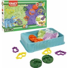 Kaia Life S02003618 Oyun Kum Set Dıno 2X125GR.MOR/YŞL.11PRÇ