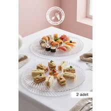 Glamis Selen Concept Döngü Model El Yapımı Cam Servis ve Yemek Tabağı 2'li Set