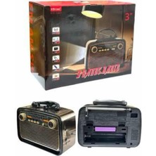 Renklime Nostalji Radyo Bluetooth Hoparlör Usb-Sd Kart Giriş LED Fener Işıklı Bataryalı Pilli