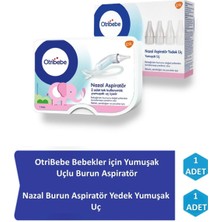 Otribebe Bebekler Için Yumuşak Uçlu Burun Aspiratörü+Nazal Burun Aspiratörü Yedek Uç (10 Adet)