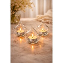 Sns Ticaret Dekoratif Cam Ev Aksesuarı Mumluk Peçetelik – Masa Üstü Salon Dekoru Hediyelik