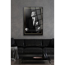 Beta Moda Hub Atatürk Gold Detaylı Ulta Yüksek Çözünürlüklü Kırılmaz Cam Tabo Iş Yeri Ofis Hediyesi