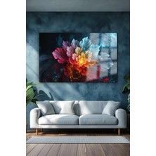 Beta Moda Hub Rengarenk Parıldayan Yatay Çiçek Kırılmaz Lüks Cam Tablo Of Iş Yeri Ev Hediyesi Cam Tablo