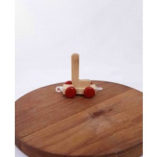 Lal Dizayn Dekoratif Tekerlekli Ahşap Harf - L