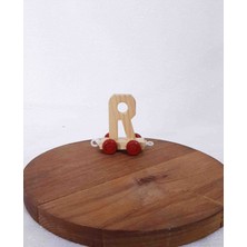 Lal Dizayn Dekoratif Tekerlekli Ahşap Harf  - R