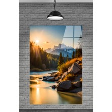 Beta Moda Hub Güneş ve Nehir Manzarası Cam Tablo