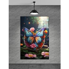 Beta Moda Hub Rengarenk Kelebek Cam Tablo