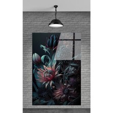 Beta Moda Hub Çiçek Dekoratif Temperli Cam Tablo