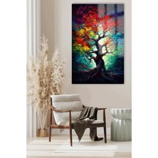 Beta Moda Hub Rengarenk Harika Ağaç Tasarımı Kırılmaz Cam Tablo Ev Hediyesi Iş Yeri Hediyesi Cam Tablo
