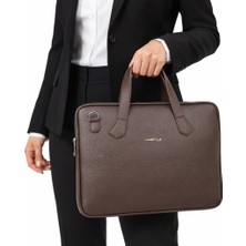 Derise Club Kadın Kahverengi Evrak Çantası 13,6 inç Laptop Çantası