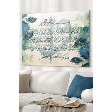 Beta Moda Hub Ayetel Kursi Elif Vav Tavus Kuşu Tüyü| Dini Temalı Cam Tablo | 50X70 cm