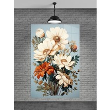 Beta Moda Hub Aromatik Renkli Çiçekler Cam Tablo