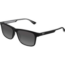 Maui Jim MJ0587S 00102 55 Erkek Polarize Kare Siyah Kemik Güneş Gözlüğü