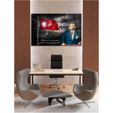 Beta Moda Hub Atatürk ve Vatanını En Çok Seven Görevini En Iyi Yapandır Yüksek Çözünürlüklü Yatay Cam Tablo