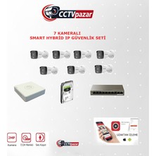 Hikvision Cctvpazar Hıkvısıon 7 Kameralı 2mp Dahili Mikrofonlu Ip Kamera Seti (1TB)
