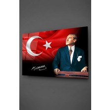 Beta Moda Hub Ay Yıldızlı Atatürk Cam Tablo