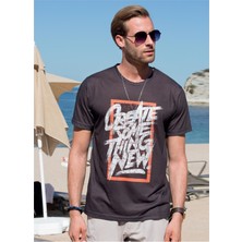 Masimar Erkek Bisiklet Yaka Dijital Baskılı T-Shirt