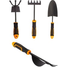 Normadia Bahçe Hobi Seti 4'lü: Çapa, El Küreği, Toprak Tırmığı, Yabani Ot Temizleyici