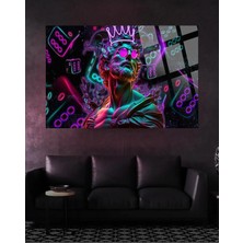 Beta Moda Hub Neon Büst Ultra Canlı Renkli Cam Tablo, Ev ve Ofis Hediyesi Yüksek Çözünürlüklü 4mm Lüks Tablo