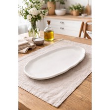 Dalgalı Kenar Beyaz Modern Sunum Tepsisi