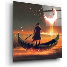 Beta Moda Hub Ayın Kızılı Cam Tablo