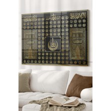 Beta Moda Hub Esmaül Hüsna Kabe Örtüsü Gold Detay | Dini Temalı Cam Tablo | 50X70 cm