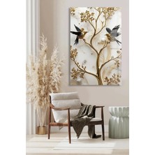Beta Moda Hub Altın Dallı Harika Ağaç Tasarımı Kırılmaz Cam Tablo Ev Hediyesi Iş Yeri Hediyesi Lüks Cam Tablo