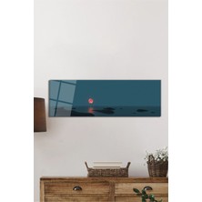 Beta Moda Hub Kızıl Ay ve Durgun Sular Panoramik Cam Tablo, Temperli ve Rodajlı Dayanıklı Cam