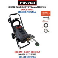 Povver Endüstriyel Indüksiyon Motorlu Yüksek Basınçlı Yıkama Makinası (4000 W - 5.5 Hp- 206 Bar)