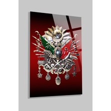 Beta Moda Hub Osmanlı Tuğrası Cam Tablo, Ev ve Ofis Hediyesi Yüksek Çözünürlüklü 4mm Lüks Tablo