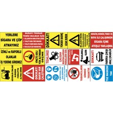 Yıldırım Atölye Fabrika Işyeri Pvc Iş Güvenliği Uyarı Levhası -15 Adet Paket 15