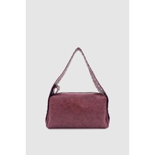 Wuclo Vogia Sabit Askılı Zımba Detaylı Omuz Çantası Bordo