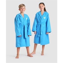 Arena Zeal Jr Mavi Turkuaz-Beyaz Bornoz 10-11 Yaş Erkek Çocuk İçin Özel Tasarım