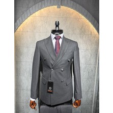 Dupont Çizgili Kruvaze Takım Elbise