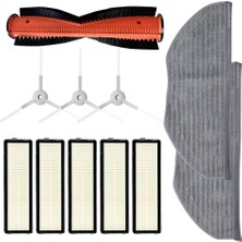 Parmis Xiaomi Uyumlu Vacuum S10T STFCR01SZ Robot Süpürge Ana Fırça, Hepa Filtre X5, Yan Fırça X3, Mop Bezi X2